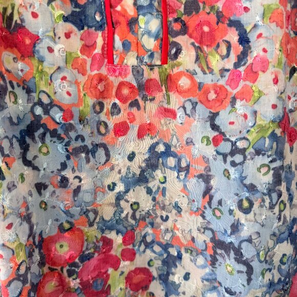 Élan by Barco Floral Scrub Top Watercolor Print 2XL - Picture 2 of 6